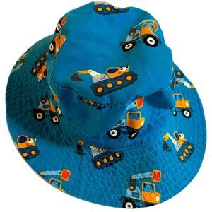 Kids' Blue Bucket Hat with Construction Print Boys.